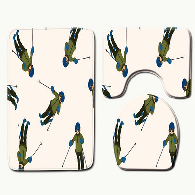 Zeegle 3D Scenic Set prostirki za kupaonicu od memorijske pjene Neklizajuće toaletne prostirke za kupaonicu WC prostirke za kućni dekor Podloga za tuširanje