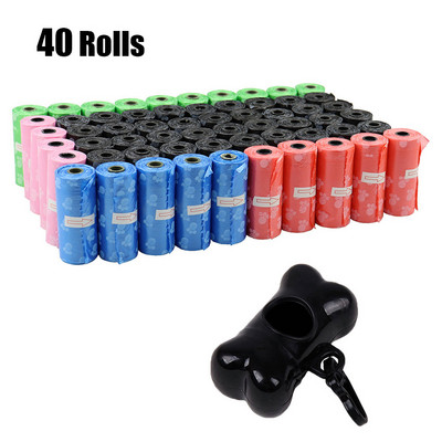 40Roll Dog Cake Bags Outdoor Home Eko mājdzīvnieku atkritumu maiss ar Breakpoint Design Mājdzīvnieku kakas Clean Pick Up Tools Mājdzīvnieku piederumi Piederumi
