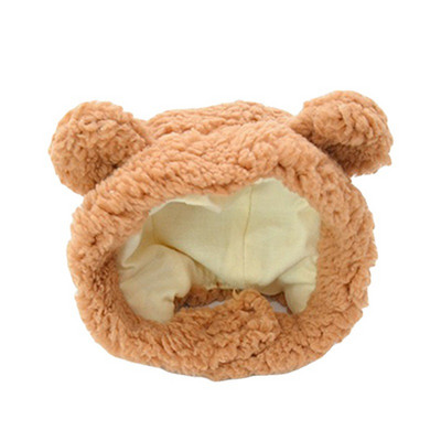 Smieklīga mājdzīvnieka kaķa cepure Jauka lāča ausis kaķu cepure silta plīša mājdzīvnieku galvassega Cosplay foto rekvizīti Kaķēnu kucēnu ballītes kostīmu kaķu aksesuāri