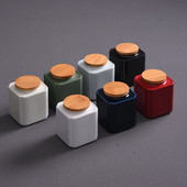 Keramikas piemiņas urnas Melnbalta bēru urna cilvēku kremēšanai mājdzīvnieku piemiņas turētājs Pelnu zārka zīmogs uzglabāšanas burka