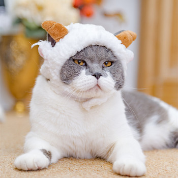 Χαριτωμένο αστείο κατοικίδιο σκύλο σκύλος γάτας Στολή Ζεστό καπέλο κουνελιού Πρωτοχρονιάτικο πάρτι Χριστουγεννιάτικο αξεσουάρ Cosplay Photo Props Καπέλα κεφαλής
