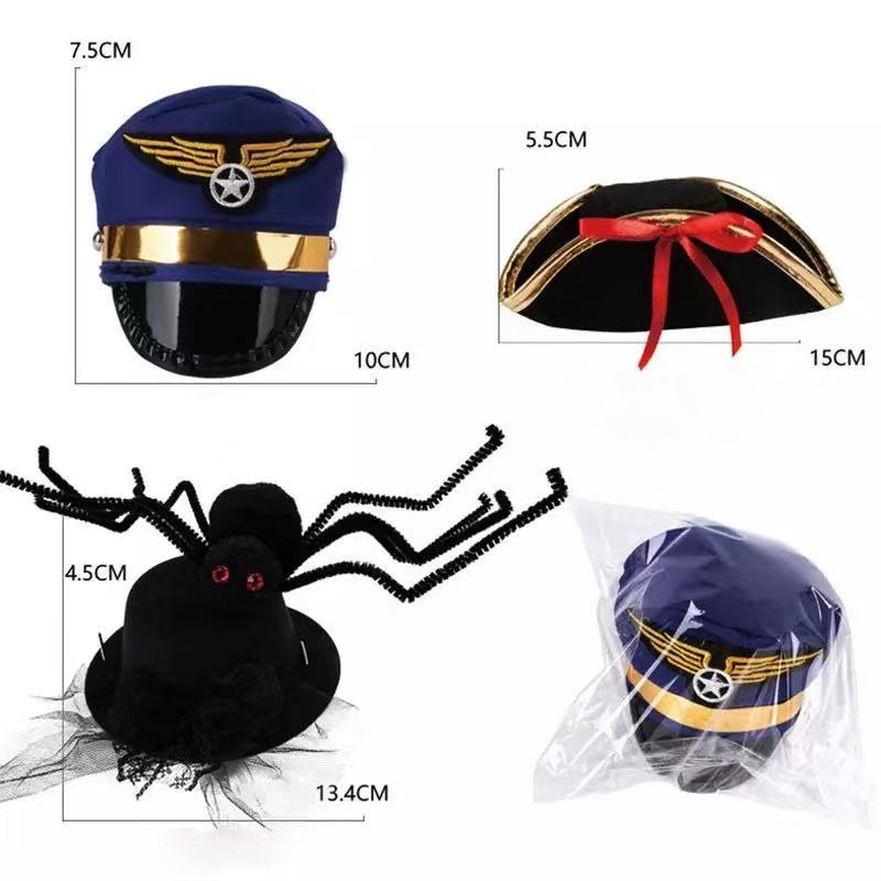 Kreativni kostim za igranje uloga Mačka Kapa Noć vještica Policijski gusar Kapetan Mornar Pas Šešir Rekviziti za poziranje Pokrivala za kućne ljubimce Šešir mačke