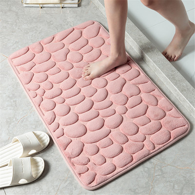 Vannas kāju paklājiņš Bruģakmens reljefs duša Neslīdoši paklāji Absorbējošs mazgājams grīdas paklājs Biezs Memory Foam Pad Vannas istabas durvju paklājs
