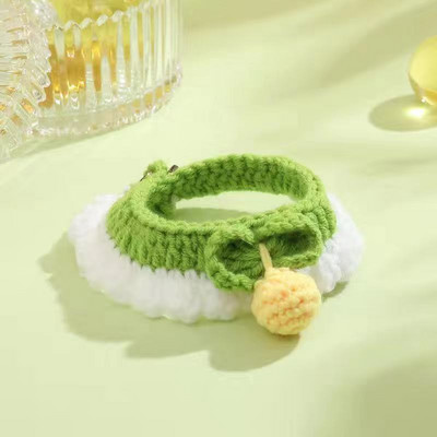 Meka heklana ogrlica za pse, mačke, podesiva vunena ogrlica, slatki dodaci oko vrata za kućne ljubimce, slatko štene, maca, šal za pletenje, leptir mašna, poklon za ljubimca