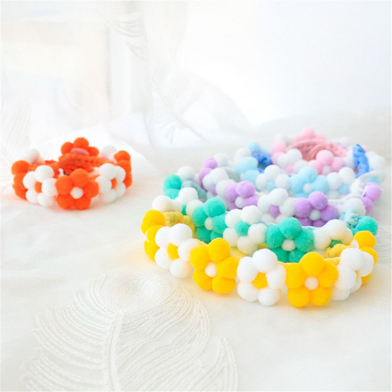 Mīksts, gudrs plīša bumbiņu kaķu suns mājdzīvnieku aksesuāri Kaklarota Ziedu apkakle kaķa apkakle