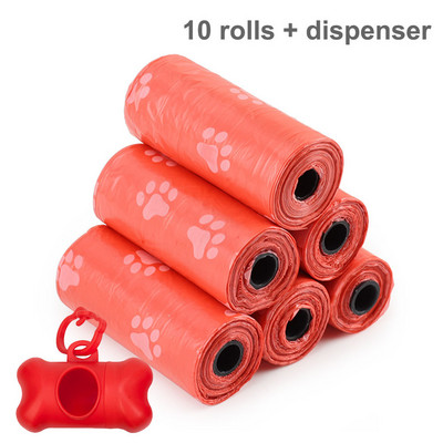 10 rullīšu suņu kakas maisiņi Dozators Savācējs Atkritumu maiss Kucēnu Suņu Izkārnījumu Somas suņiem Kaķu āra tīrīšanai Mājdzīvnieku piederumi