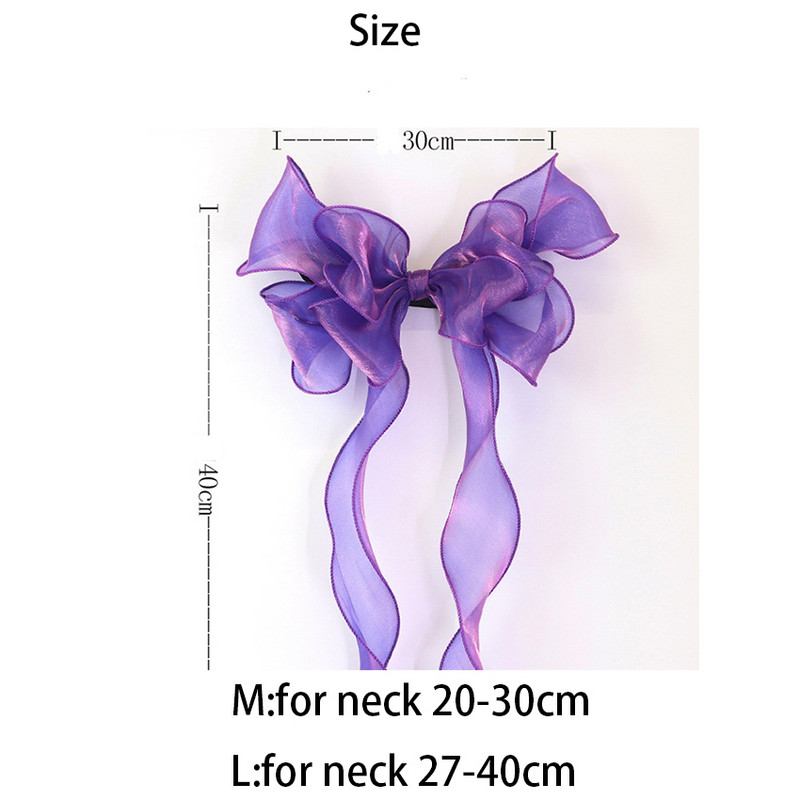 Princess Vrpca Čipkana ogrlica za mačke Elegantna svilena gaza Ogrlica za pse Dodaci za mačke Slatki mačići Dekor za vrat Mašne za kućne ljubimce Jorkiji krpa