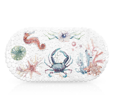 OIMG Covoraș de baie anti-alunecare Covoraș de baie din silicon pentru podea Covoraș de duș PVC ventuză din cauciuc 35x69cm Decor toaletă Ușă Covor cadă anti-alunecare