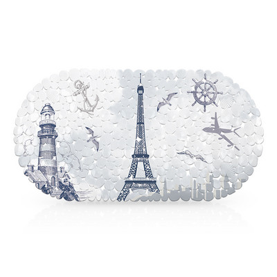 OIMG Covoraș de baie anti-alunecare Covoraș de baie din silicon pentru podea Covoraș de duș PVC ventuză din cauciuc 35x69cm Decor toaletă Ușă Covor cadă anti-alunecare