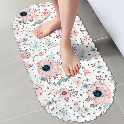 OIMG Covoraș de baie anti-alunecare Covoraș de baie din silicon pentru podea Covoraș de duș PVC ventuză din cauciuc 35x69cm Decor toaletă Ușă Covor cadă anti-alunecare