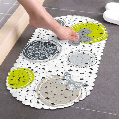 OIMG Covoraș de baie anti-alunecare Covoraș de baie din silicon pentru podea Covoraș de duș PVC ventuză din cauciuc 35x69cm Decor toaletă Ușă Covor cadă anti-alunecare