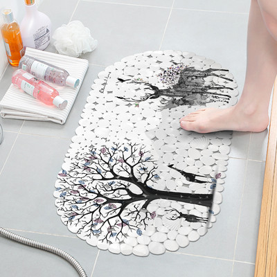 OIMG Covoraș de baie anti-alunecare Covoraș de baie din silicon pentru podea Covoraș de duș PVC ventuză din cauciuc 35x69cm Decor toaletă Ușă Covor cadă anti-alunecare