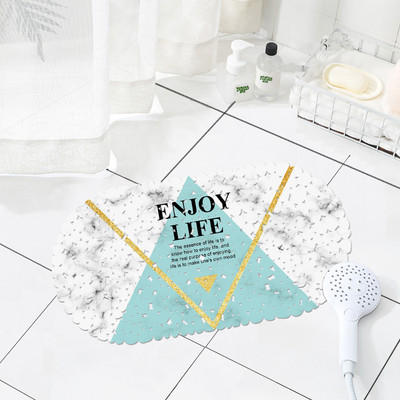 OIMG Covoraș de baie anti-alunecare Covoraș de baie din silicon pentru podea Covoraș de duș PVC ventuză din cauciuc 35x69cm Decor toaletă Ușă Covor cadă anti-alunecare