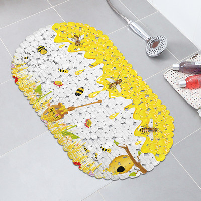 OIMG Covoraș de baie anti-alunecare Covoraș de baie din silicon pentru podea Covoraș de duș PVC ventuză din cauciuc 35x69cm Decor toaletă Ușă Covor cadă anti-alunecare