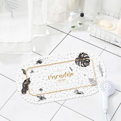 OIMG Covoraș de baie anti-alunecare Covoraș de baie din silicon pentru podea Covoraș de duș PVC ventuză din cauciuc 35x69cm Decor toaletă Ușă Covor cadă anti-alunecare