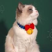 Pređa za kućne ljubimce Pletene ogrlice Mačke Psi Ručno izrađeni rođendanski ukrasi Zvona Bibs Slatki