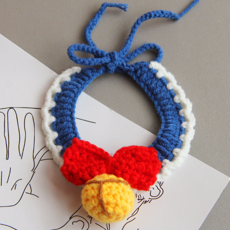 Pređa za kućne ljubimce Pletene ogrlice Mačke Psi Ručno izrađeni rođendanski ukrasi Zvona Bibs Slatki