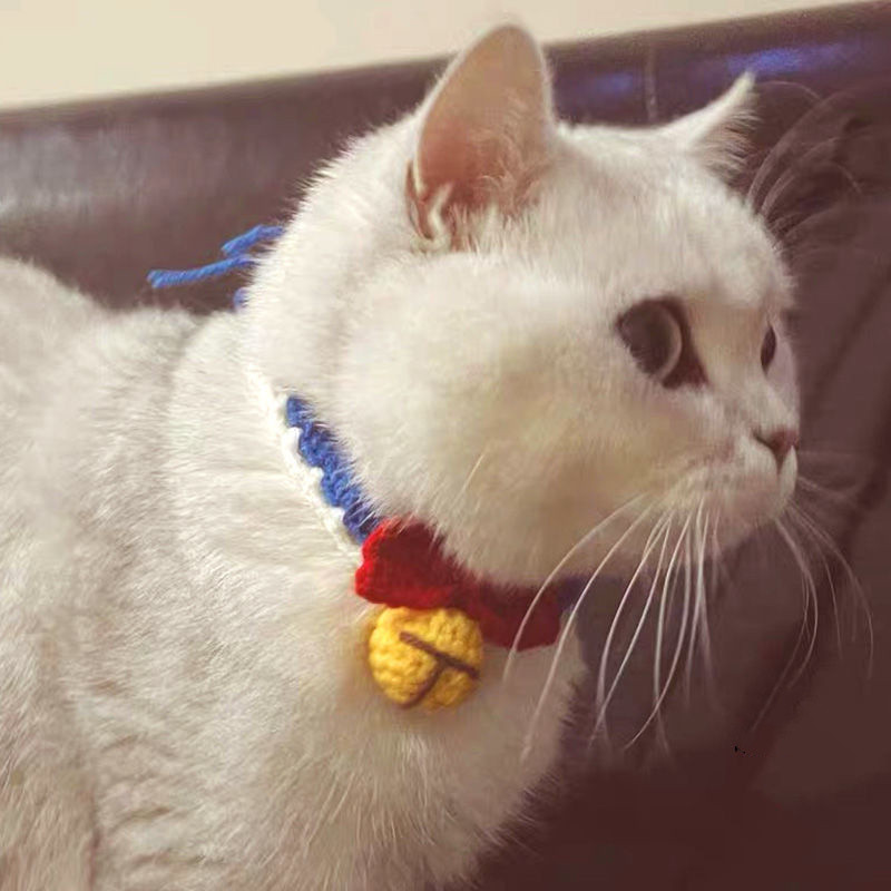 Pređa za kućne ljubimce Pletene ogrlice Mačke Psi Ručno izrađeni rođendanski ukrasi Zvona Bibs Slatki