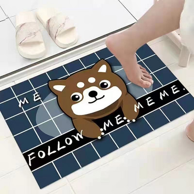 Akmenimis reljefinis vonios kilimėlis Koralų vilnos neslystantis kilimas vonios grindyse Dušo kambario durų kilimėlis su atminties putomis