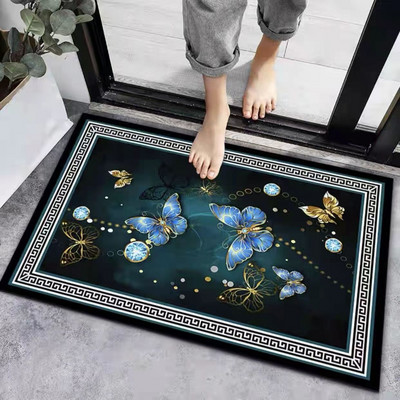 Akmenimis reljefinis vonios kilimėlis Koralų vilnos neslystantis kilimas vonios grindyse Dušo kambario durų kilimėlis su atminties putomis