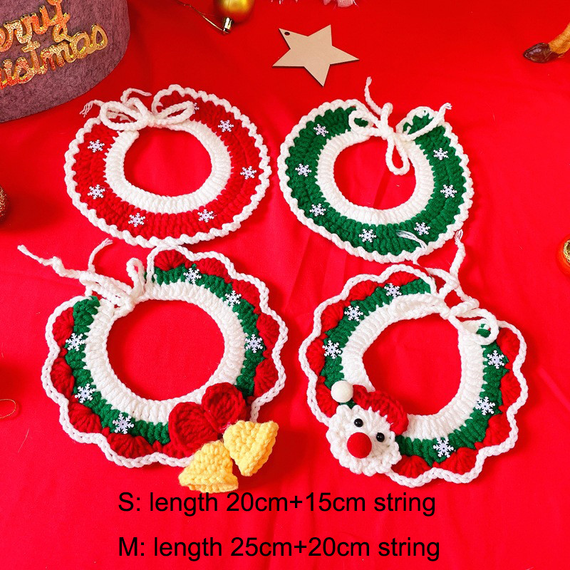 Adīt jauku kaķu kostīmu cepures kaklasiksnu Ziemassvētku festivālam Roku darbs suņu kucēnu šalle Sniegavīrs tamborēta mājdzīvnieku šalle kaķēnu aksesuāri