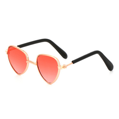 Retro metalne sunčane naočale u obliku srca za mačke, male pse, lutke, sunčane naočale, kostim za zabavu, kosplej kostim, foto rekvizit za van, dnevne potrepštine