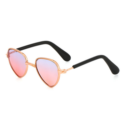 Retro metalne sunčane naočale u obliku srca za mačke, male pse, lutke, sunčane naočale, kostim za zabavu, kosplej kostim, foto rekvizit za van, dnevne potrepštine