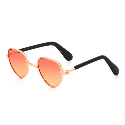 Retro metalne sunčane naočale u obliku srca za mačke, male pse, lutke, sunčane naočale, kostim za zabavu, kosplej kostim, foto rekvizit za van, dnevne potrepštine