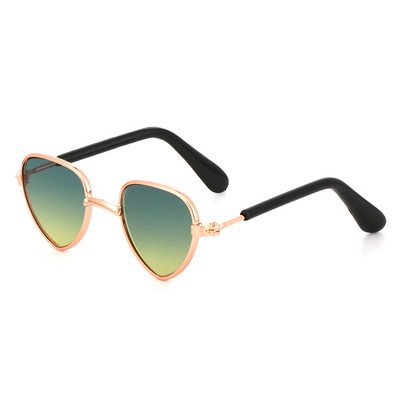 Retro metalne sunčane naočale u obliku srca za mačke, male pse, lutke, sunčane naočale, kostim za zabavu, kosplej kostim, foto rekvizit za van, dnevne potrepštine