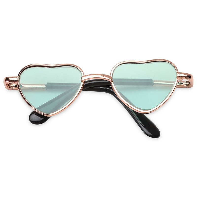 Retro metalne sunčane naočale u obliku srca za mačke, male pse, lutke, sunčane naočale, kostim za zabavu, kosplej kostim, foto rekvizit za van, dnevne potrepštine