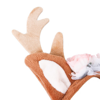 Σκύλοι γάτα τάρανδος Καπάκι κεφαλής για χριστουγεννιάτικη στολή γάτας Διακόσμηση μαλλιών κατοικίδιο ζώο ελαφιού ελαφοκέρατα χαριτωμένα καπέλα κουτάβι κέρατα ελαφιού Καπέλα κεφαλής 10E