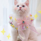 Luksusa dizains Mirdzoši kaķu aksesuāri Kaklarota ar dārgakmeņiem Plīša Tills Suns Kaķēns Loki Bandana Pūdelis Atslēgu piekariņš Kaķene Pomerānijas