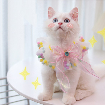 Πολυτελές σχέδιο Glittery αξεσουάρ για γάτες Κολιέ με κοσμήματα από βελούδινο τούλι σκύλος γατάκι Φιόγκοι Μπρελόκ μπρελόκ με κανί μπαντάνα Τσόκερ Πομερανίας