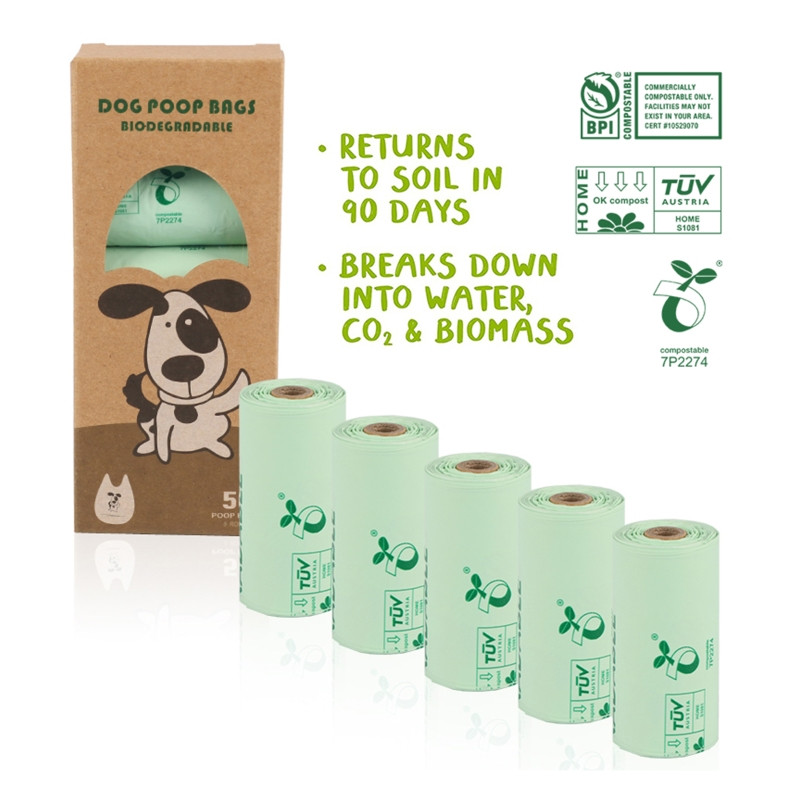 Vreća za pseću kakicu koja se lako veže Vreće za pseći izmet s ručkama, izuzetno čvrste male vreće za smeće, nepropusne 13x9 inča