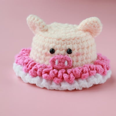 Crtani ručno rađeni šešir od žabe, mačke, vunene pletene kape za pse, kostim mačića s ružičastom jagodom, kapuljača, dodaci za mačke za čivavu, mops