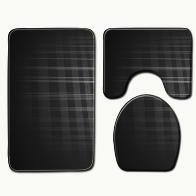 Zeegle 3gab vannas paklājiņa komplekts vannas istabas ģeometriskā raksta tualetes paklājs neslīdošs dušas paklājiņš, pjedestāls dušas paklājs tualetes sēdekļa pārklāja paklājiņš