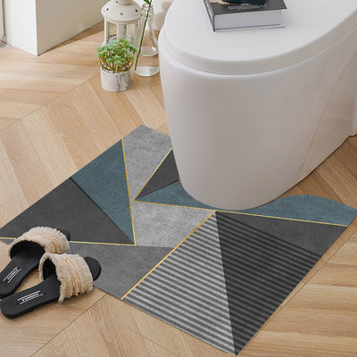 Novi najprodavaniji kupaonski tepih za 2022. Geometrijski uzorak u obliku slova U Vodootporna WC školjka Neklizajuća podloga Kućna podloga za noge Može se prati u perilici