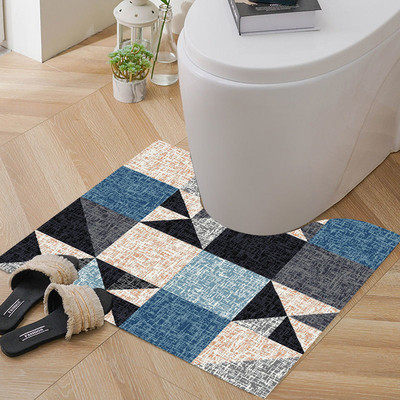 Novi najprodavaniji kupaonski tepih za 2022. Geometrijski uzorak u obliku slova U Vodootporna WC školjka Neklizajuća podloga Kućna podloga za noge Može se prati u perilici