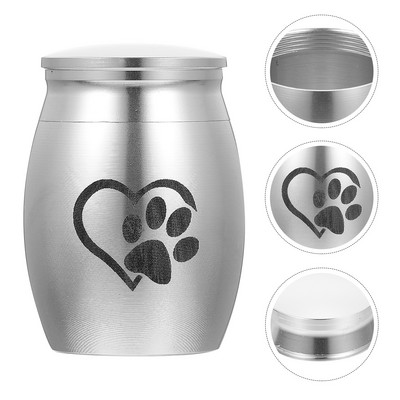 Urne Urne Pas Kremiranje kućnog ljubimca Mačka Memorijalna kutija za uspomenu Psi Životinje Mini mačke Otisak Čelična šapa Pogrebni metalni ukras od nehrđajućeg čelika