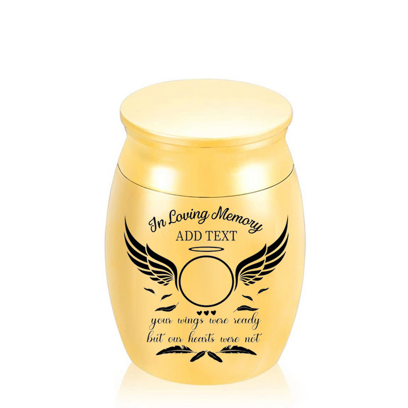 Anđeoska krila, urna za kremiranje, držač za pepeo od perja, mini spremnik za pepeo od aluminijske legure - Vaša su krila bila spremna, ali naša srca nisu