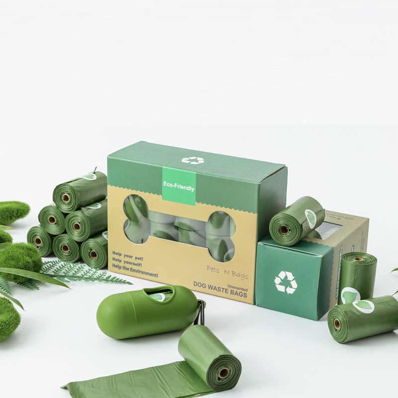 Bioloģiski noārdāmi suņu izkārnījumu maisiņi Videi draudzīgi mājdzīvnieku atkritumu maisi ar dozatoru āra tīri mājdzīvnieku izkārnījumu maisiņi Suņu pastaigu piederumi