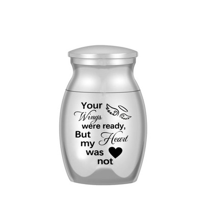 Μικρές τεφροδόχοι αποτέφρωσης για στάχτες για ανθρώπους/αναμνηστικά κατοικίδια Θήκη από ανοξείδωτο χάλυβα Ασημένια βάση