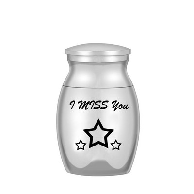 Μικρές τεφροδόχοι αποτέφρωσης για στάχτες για ανθρώπους/αναμνηστικά κατοικίδια Θήκη από ανοξείδωτο χάλυβα Ασημένια βάση