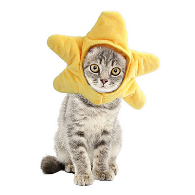 Smiješna kapa za mačku Morska zvijezda Hoop Piletina Dress Up Kostim Šešir za kućne ljubimce Božićni cosplay Topla pokrivala za glavu Pse Kape Štene Dodaci za mačke