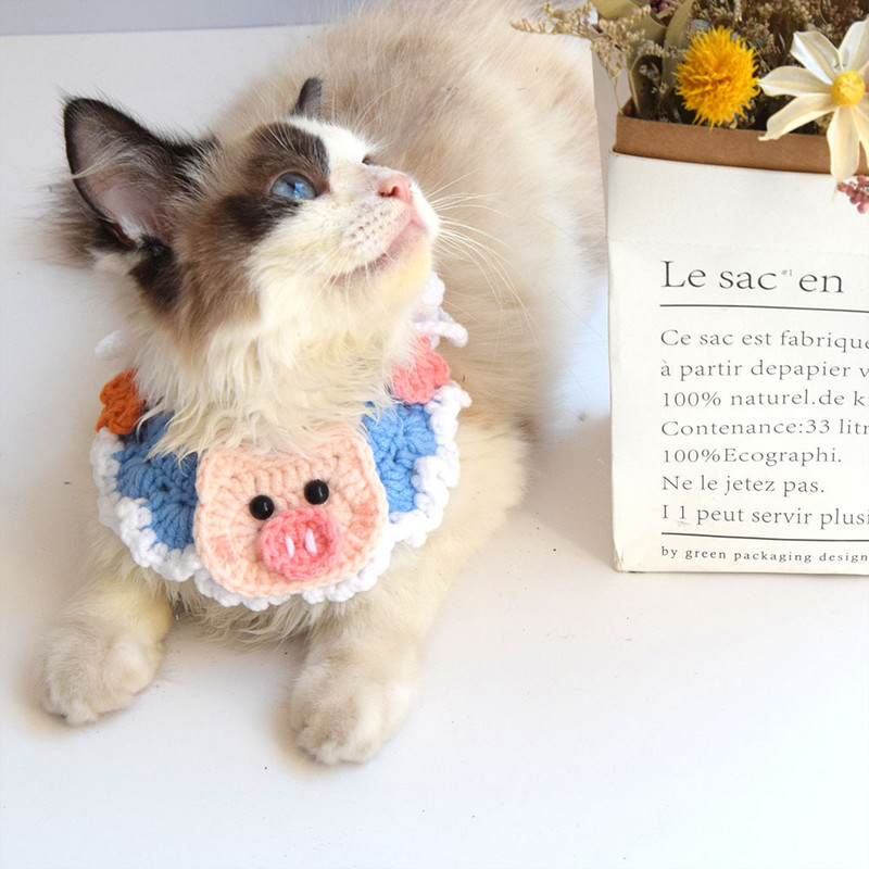 Potrepštine za kućne ljubimce Uzorak prasića Ogrlica za mačke Šal za pse Ukrasni vuneni ručno pleteni šal Pribor za mačke Pribor za kućne ljubimce Predmeti za kućne ljubimce