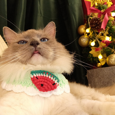 Fruit Series Ogrlica za kućne ljubimce Ogrlica za mačiće Tkani slatki remen Podesivi šal za pse Saliva Oprema za kućne ljubimce Pribor za kućne ljubimce Pribor za mačke