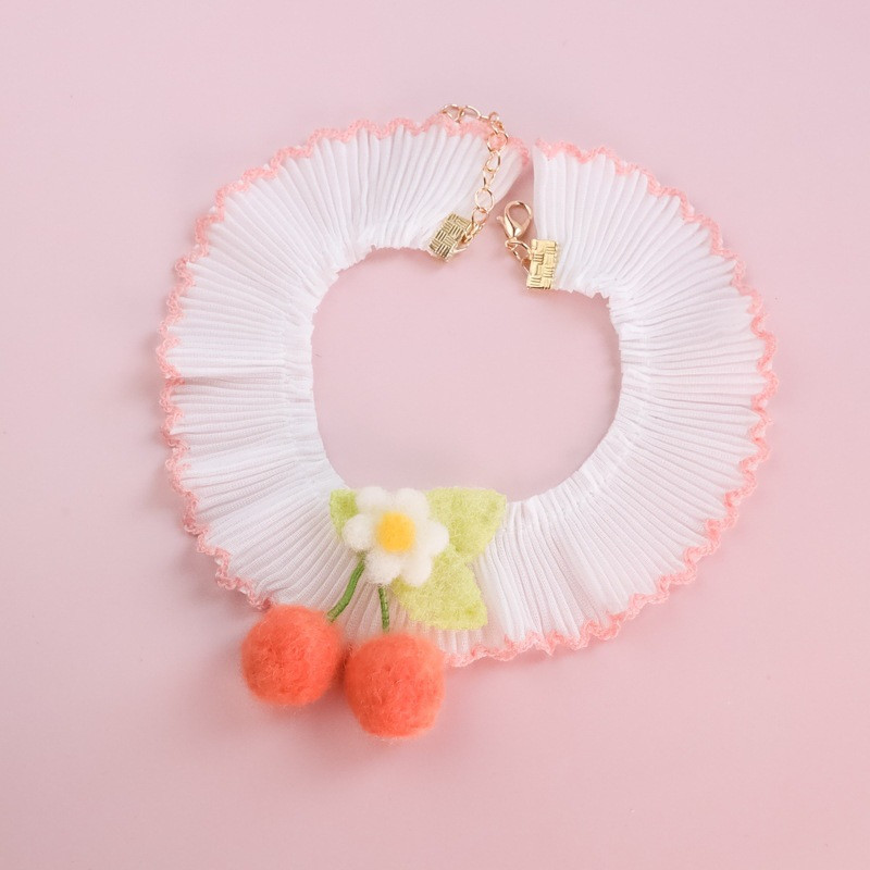 Ogrlice za kućne ljubimce Slatki mačji vrat Pseća čipkana mašna Nakit Dekoracija trešnjinog cvijeta Oprema za kućne ljubimce Pribor za slatke mačke Pribor za kućne ljubimce