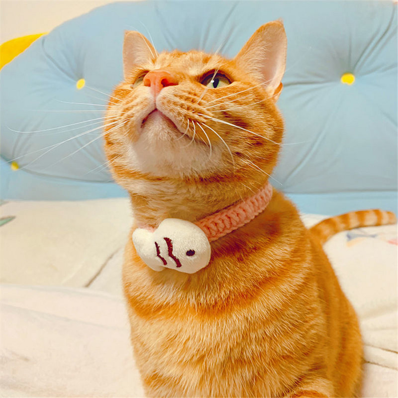 Meka heklana ogrlica za pse i mačke Podesiva vunena ogrlica Kawaii dodaci za vrat kućnih ljubimaca Psić Mačić Šal za pletenje Leptir mašna Poklon za ljubimca