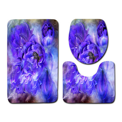 Besplatna dostava od 3 komada Green Leaves Banyo Kupaonski tepih WC U Tip Set prostirki za kupaonicu Neklizajuća podloga Tapis Salle De Bain Alfombra Bano