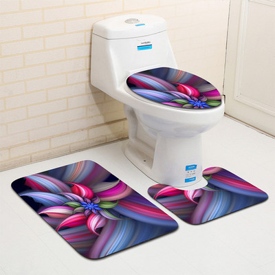 Besplatna dostava od 3 komada Green Leaves Banyo Kupaonski tepih WC U Tip Set prostirki za kupaonicu Neklizajuća podloga Tapis Salle De Bain Alfombra Bano